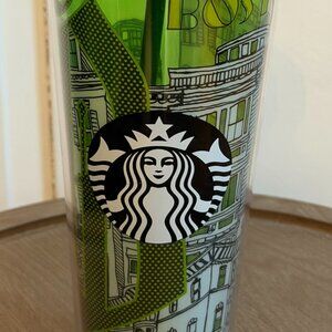 Starbucks Boston 2014 Iced Venti Tumbler Cup Green Double Walled 24oz - New